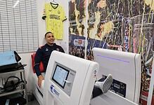 High-tech treadmill for triathlon training and performance analysis.